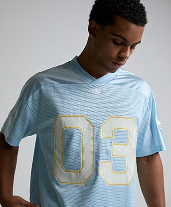 adidas Originals Football Jersey in Ice Blue
