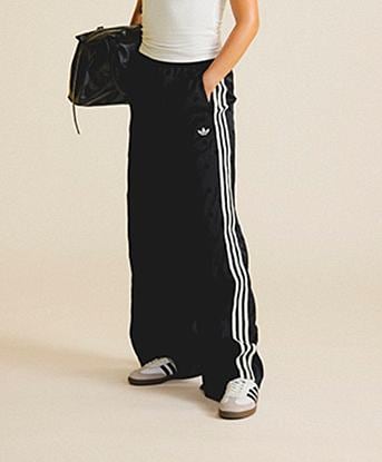 adidas Originals Womens Satin Polka Dot Pant in Black / Black