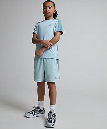 Alpyrex Junior Ontera Running Short in Ash Tide / Frostlight Blue