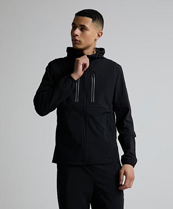 Zavetti Canada Atlin 2.0 Woven Full Zip Hoodie in Black