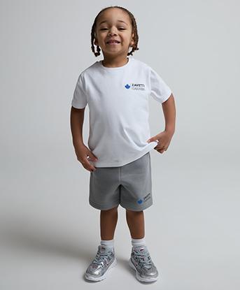 Zavetti Canada Nursery Matera 2.0 T-Shirt and Shorts Set in Optic White / Monument