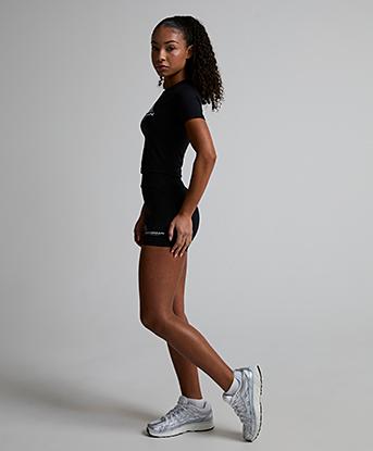 Monterrain Womens Balance Short in Black / Celestial Route