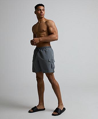 Metissier Ronan Cargo Swim Short in Nightfall Grey