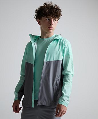 Monterrain Junior Bolt 2.0 Space Dye Windbreaker in Midnight Echo / Steam Green