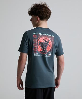 Monterrain Junior Satellite T-Shirt in Twilight Graphite / Sunset Ember / Stream Green