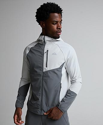 Alpyrex Solo 2.0 Woven Full Zip Hoodie in Volcanic Veil / Ice Veil