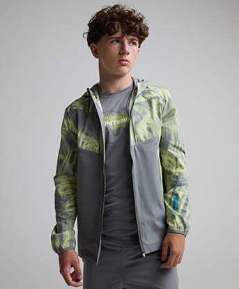 Monterrain Junior Hyperterrain Windbreaker in Midnight Echo / Green Multi