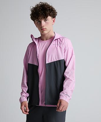 Monterrain Junior Bolt 2.0 Space Dye Windbreaker in Urban Charcoal / Sweet Pink