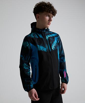 Monterrain Junior Hyperterrain Windbreaker in Black / Gleaming Blue