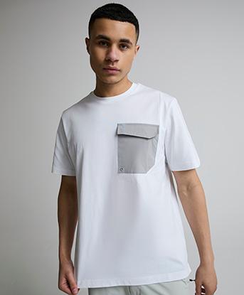 Alessandro Zavetti Ultizzi Pocket T-Shirt in Optic White / Cloud Mirage