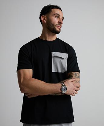 Alessandro Zavetti Ultizzi Pocket T-Shirt in Black / Cloud Mirage