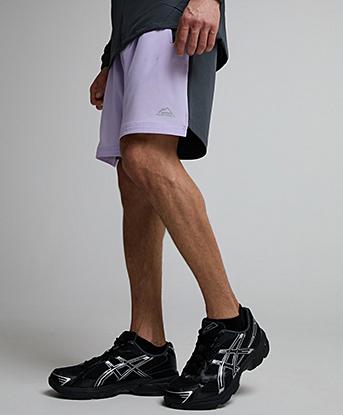 Alpyrex Ontera Running Short in Urban Charcoal / Twilight Bloom