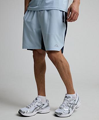 Alpyrex Delta 2.0 Woven Running Short in Misted Lake / Naval Ink