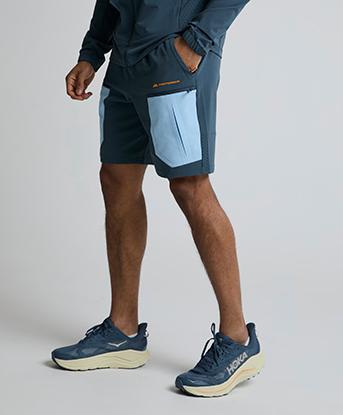 Monterrain Orbit Woven Short in Twilight Graphite / Skybound Blue / Sunflare Amber
