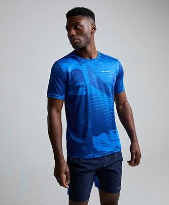 Monterrain Divide Jacquard T-Shirt in Regal Blue