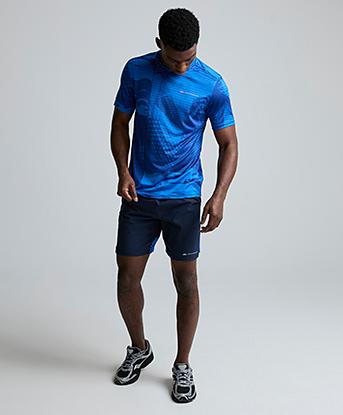 Monterrain Divide Woven Running Short in Regal Blue / Velvet Dusk