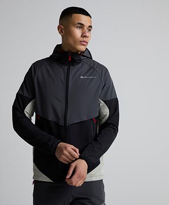 Monterrain Vault Woven Hoodie in Black / Urban Charcoal / Ancient Pewter