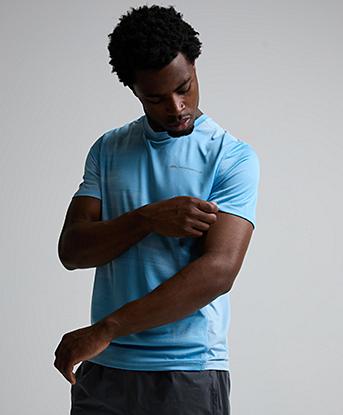 Monterrain Stability Jacquard T-Shirt in Skybound Blue