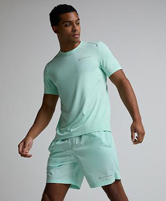 Monterrain Rush 2.0 Woven Running Short in Steam Green