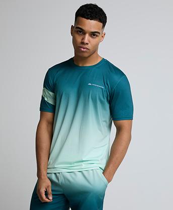 Monterrain Distance Ombre T-Shirt in Seafarer Teal / Stream Green