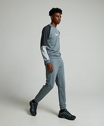 Nike Junior Graphic Poly Pant in Smoke Grey / Anthracite / White