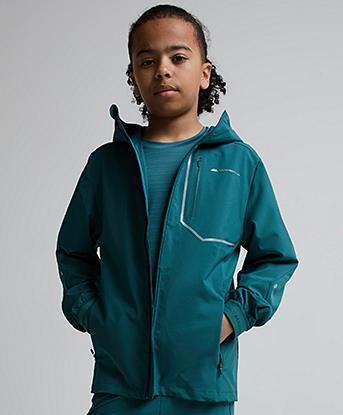 Monterrain Junior Ramble 3.0 Woven Running Jacket in Seafarer Teal