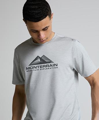 Monterrain Speed 2.0 Poly T-Shirt in Salted Fog Melange