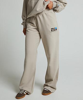 Dripmade Womens Potential Open Hem Joggers in Feathercloud