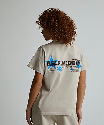 Dripmade Womens Potential Relaxed T-shirt in Feathercloud