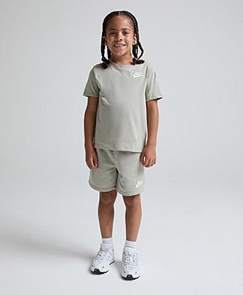 Nike Nursery Club LBR Knit T-Shirt and Short Set in Spruce Fog