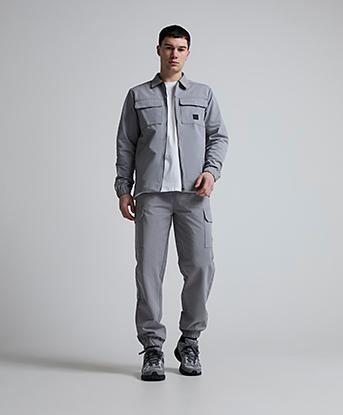Closure London Icon Badge Utility Cargo Pant in Frost Grey