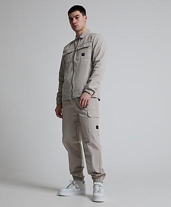 Closure London Icon Badge Utility Cargo Pant in Stone