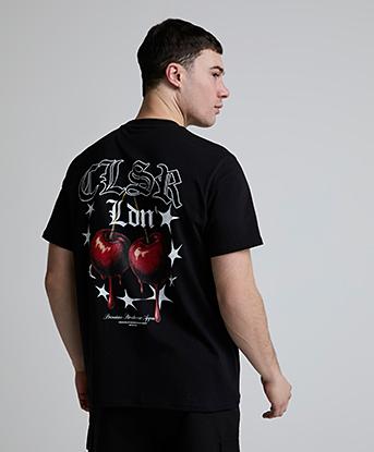 Closure London Dripping Cherries T-Shirt in Black