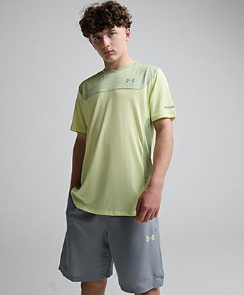 Under Armour Junior UA Tech Utility Short Sleeved T-Shirt in Fade Green / Steel