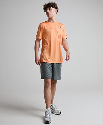 Under Armour Junior UA Tech Utility Short Sleeved T-Shirt in Orange Bloc / Black