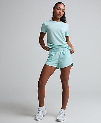 Under Armour Womens Tech Play Up Short in Refresh Mint / White