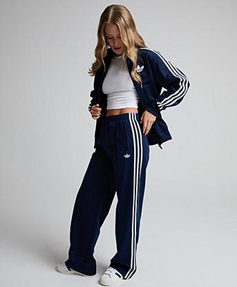 adidas Originals Womens Adicolor Classic Firebird Loose Track Pant in Night Indigo / White