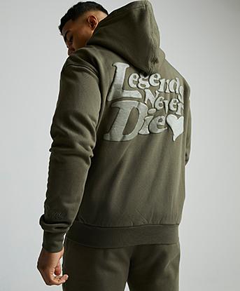 Légende Paris Acid Washed Hoodie in Washed Khaki