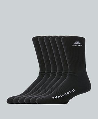 Trailberg 6 Pack Edgebound Sock in Black