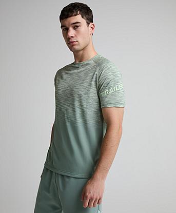 Trailberg Arc Seamless T-Shirt in Willow Green / Mossy Taupe