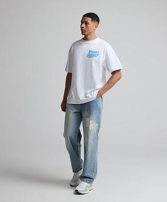 Dripmade Selfmade Baggy Fit Denim Jean in Vintage Blue Wash