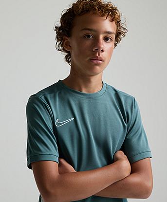 Nike Junior Academy T-Shirt in Mineral Slate / Black / White