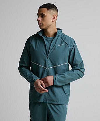 Nike UV Miler Hooded Jacket in Mineral Slate / Black Spruce / Reflective Silver
