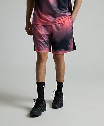Nike Academy Plus Graphic AOP Short in Hot Lava / Black