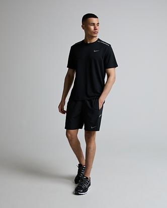 Nike Dri-FIT UV Miler Short Sleeved T-Shirt in Black / Reflective Silver