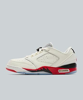 Jordan Sixty Plus Low Trainer in Sail / Fire Red / Black / Reflective Silver