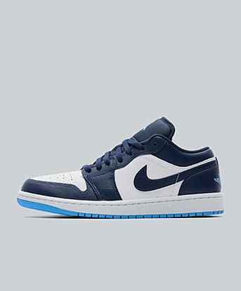 Jordan Air Jordan 1 Low Trainer in Midnight Navy / University Blue / White