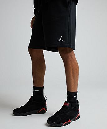 Jordan Brooklyn Fleece Short in Black / Sail