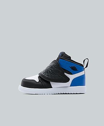 Jordan Nursery Sky Jordan 1 Trainer in White / Sport Blue / Black
