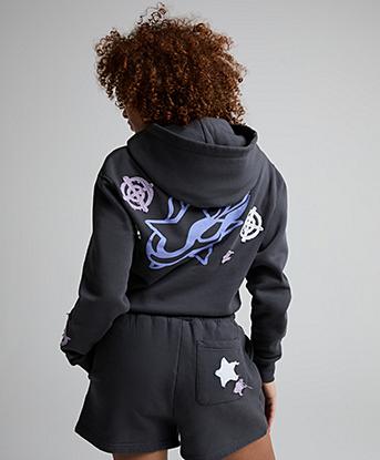 Lorenzo Womens Shoot For The Stars 2.0 Hoodie in Volcano Grey